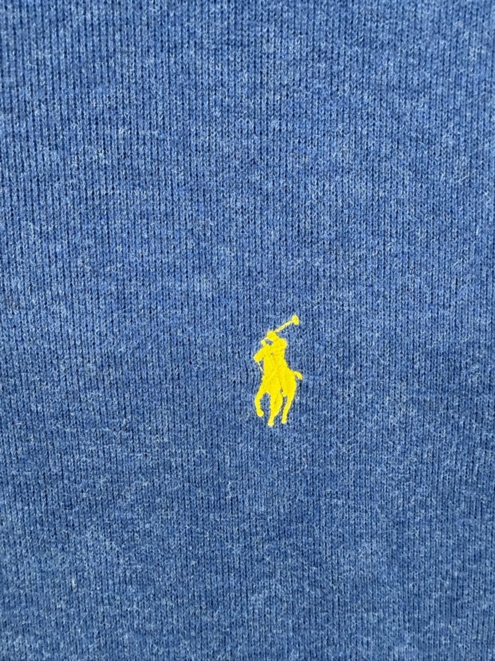 Polo by Ralph Lauren Blue Half-Zip Sweater with Yellow Logo - Picture 3 of 7